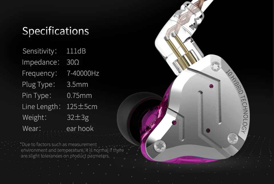 KZ ZS10 Pro 4BA 1DD Hybrid In Ear Metal Earphones10 Drivers HIFI Bass Earbuds Monitor Sport Noise Cancelling Headset ZSX ZAX Z3