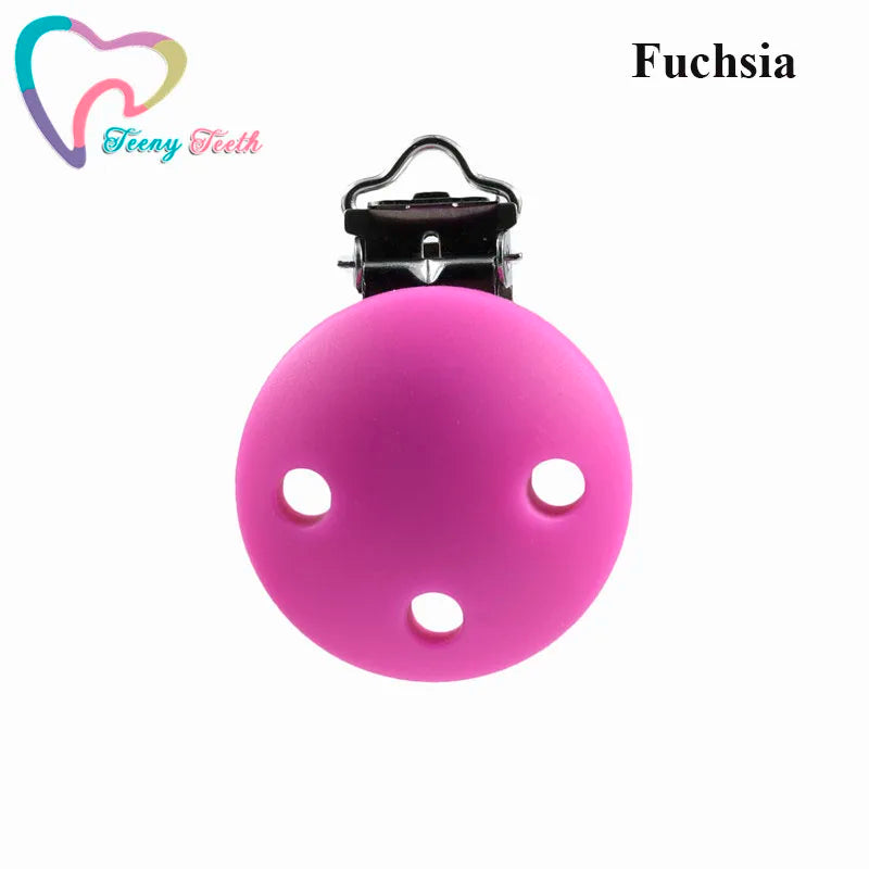10 PCS 35 MM Round Silicone Clips BPA Free Baby Teething Teether Necklace Accessories Infant Pacifier Holder Chain Nipple DIY
