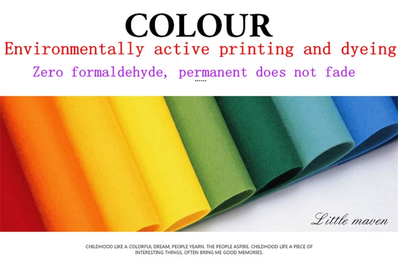 Little maven Summer Tops Baby Girls New Fashion Children's Clothing Rainbow Flowers T-shirt Cotton for Kids Clothes 2-8 Years