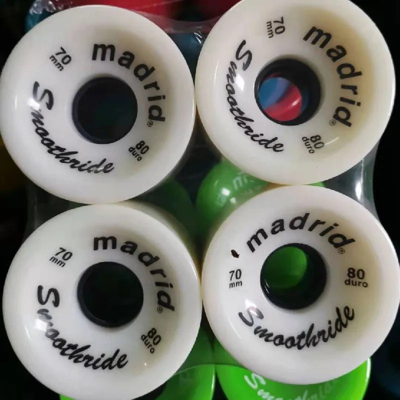4pcs 70mm 51mm 80 duro Longboard Wheel for 70mm Skateboard Tire 80A Durable Elastic PU Ruedas for Road Street Skate Board Rodas