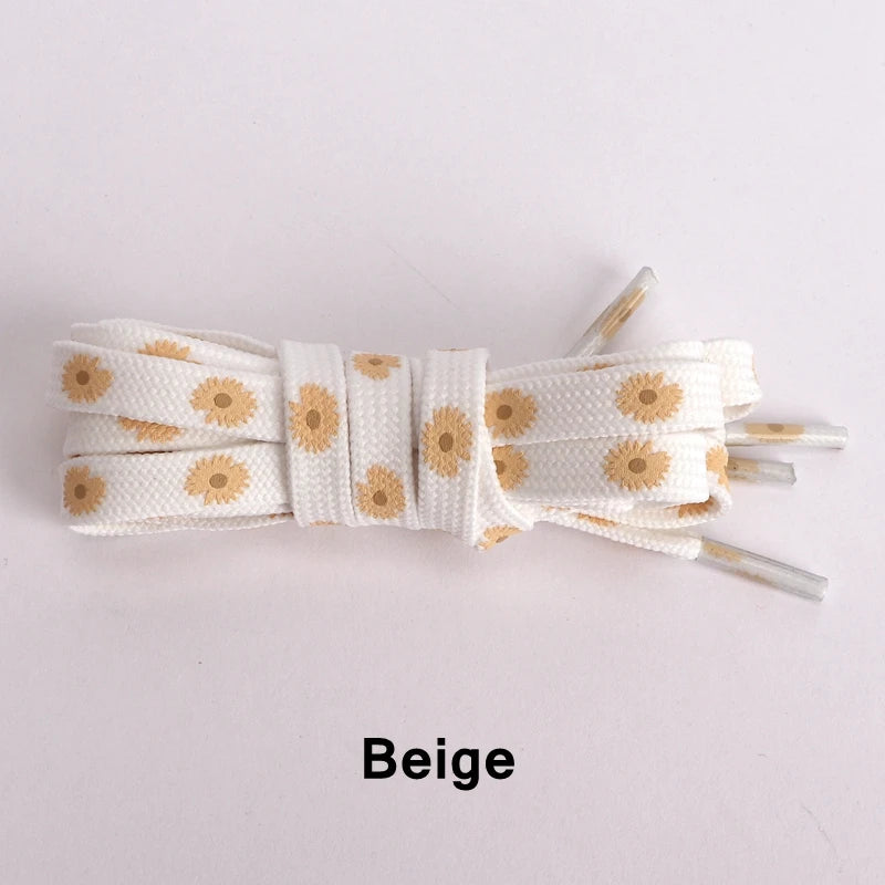 New Sakura Shoelaces Flat Little Daisies Shoe laces High-top Canvas Sneakers Shoelace AF1 Laces Shoe Strings 100/120/140/160CM