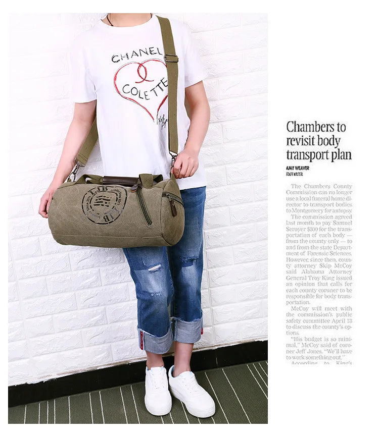 Durable Multifunction Handbag Men Canvas Bag Training Gym Bag Women Fitness Bags Outdoor Sports Bags for Male&Female duffel bags