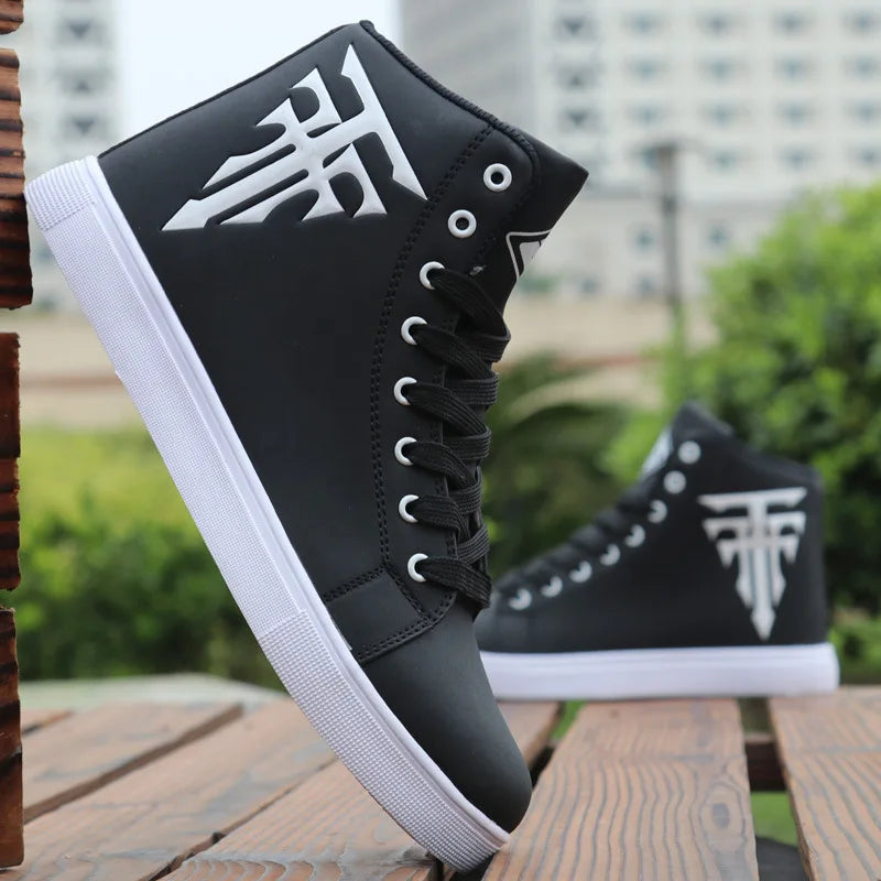 High Top White Men's Vulcanized Sneakers 2026 Fashion Light Weight Anti-Slip Walking Running Shoes Spring Autumn Winter - Beauty