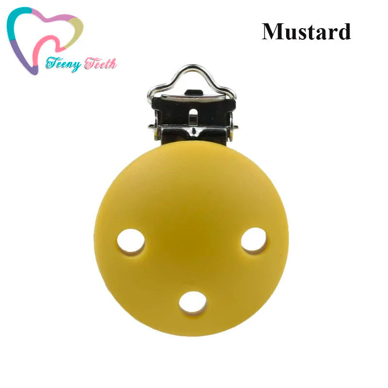 10 PCS 35 MM Round Silicone Clips BPA Free Baby Teething Teether Necklace Accessories Infant Pacifier Holder Chain Nipple DIY
