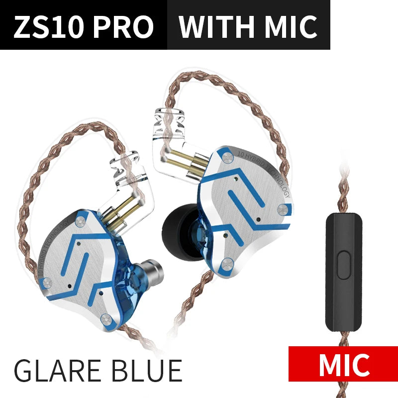 KZ ZS10 Pro 4BA 1DD Hybrid In Ear Metal Earphones10 Drivers HIFI Bass Earbuds Monitor Sport Noise Cancelling Headset ZSX ZAX Z3