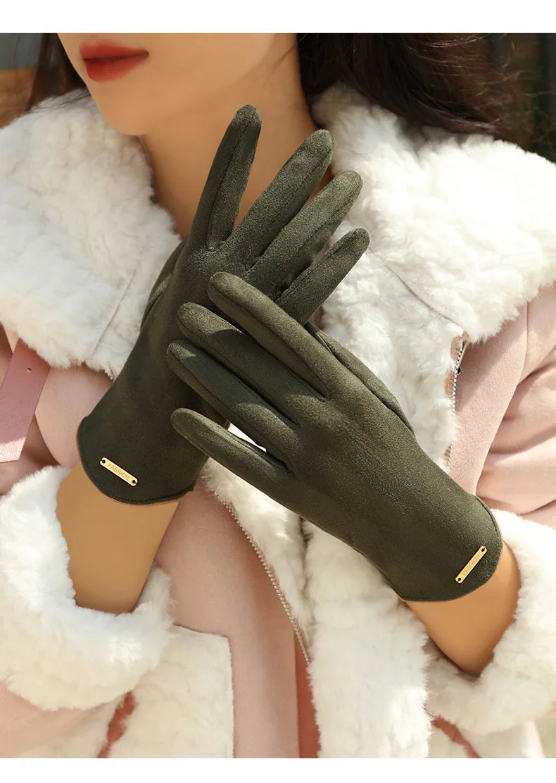 New Grace Fashion Lady Gloves Women Winter Vintage Touch Screen Driving Keep Warm Windproof Glove Mittens Dropshiping G072