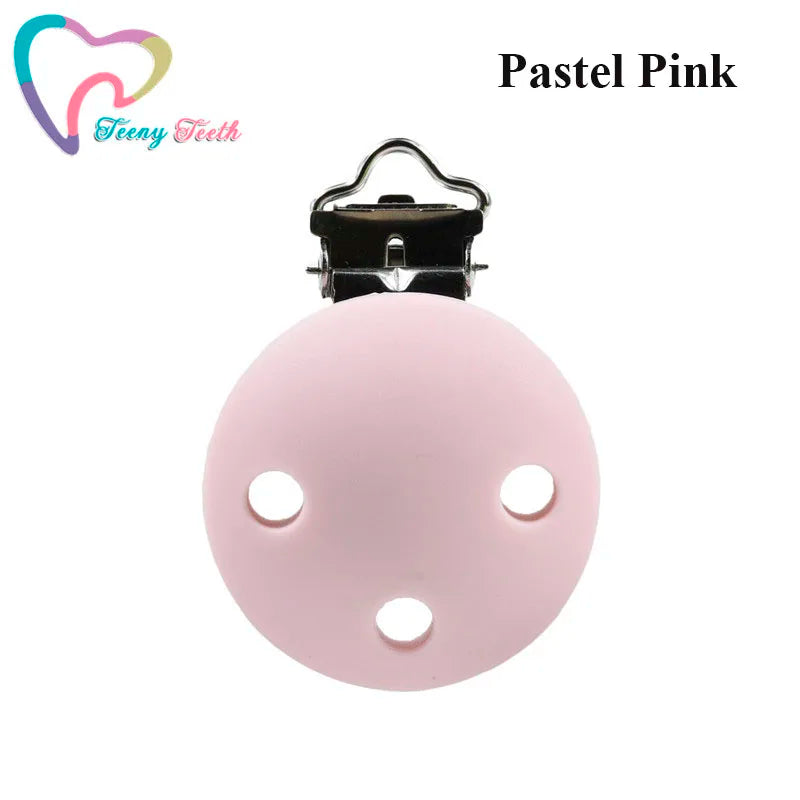 10 PCS 35 MM Round Silicone Clips BPA Free Baby Teething Teether Necklace Accessories Infant Pacifier Holder Chain Nipple DIY