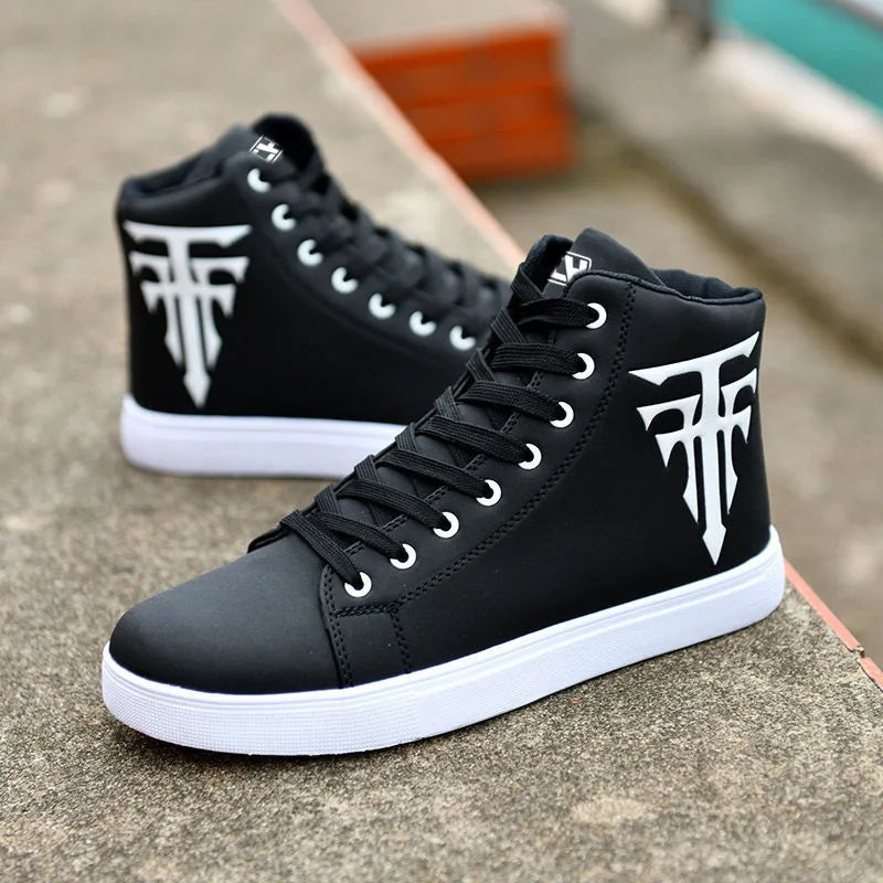 High Top White Men's Vulcanized Sneakers 2026 Fashion Light Weight Anti-Slip Walking Running Shoes Spring Autumn Winter - Beauty