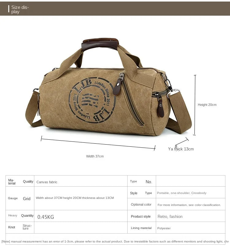 Durable Multifunction Handbag Men Canvas Bag Training Gym Bag Women Fitness Bags Outdoor Sports Bags for Male&Female duffel bags