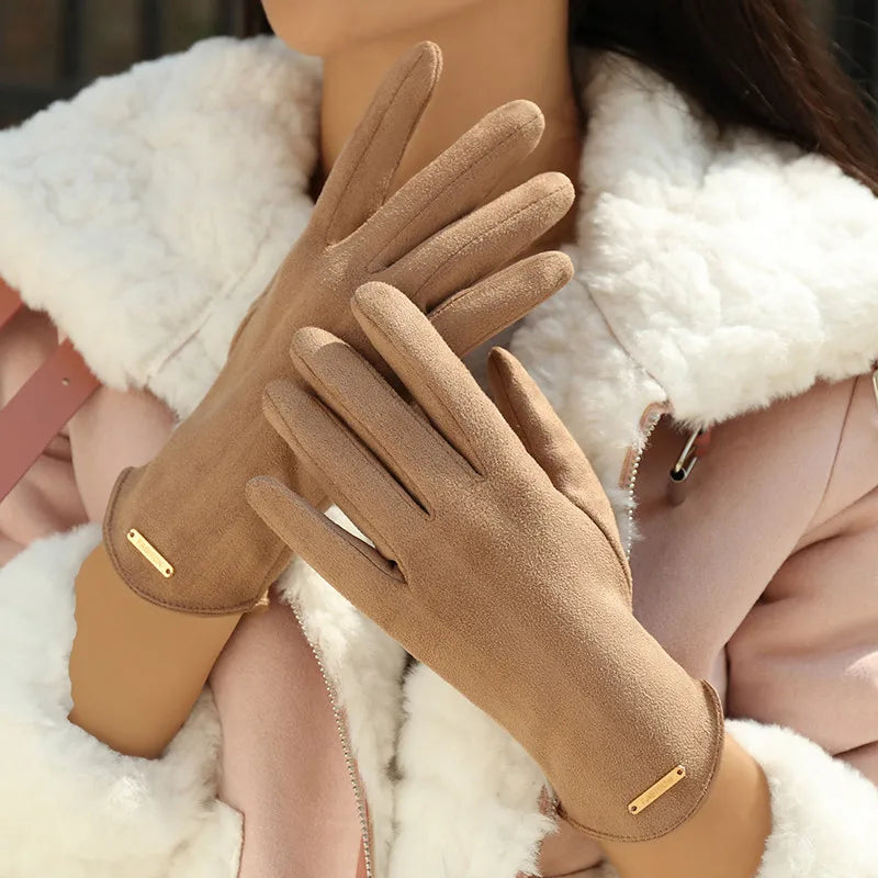 New Grace Fashion Lady Gloves Women Winter Vintage Touch Screen Driving Keep Warm Windproof Glove Mittens Dropshiping G072