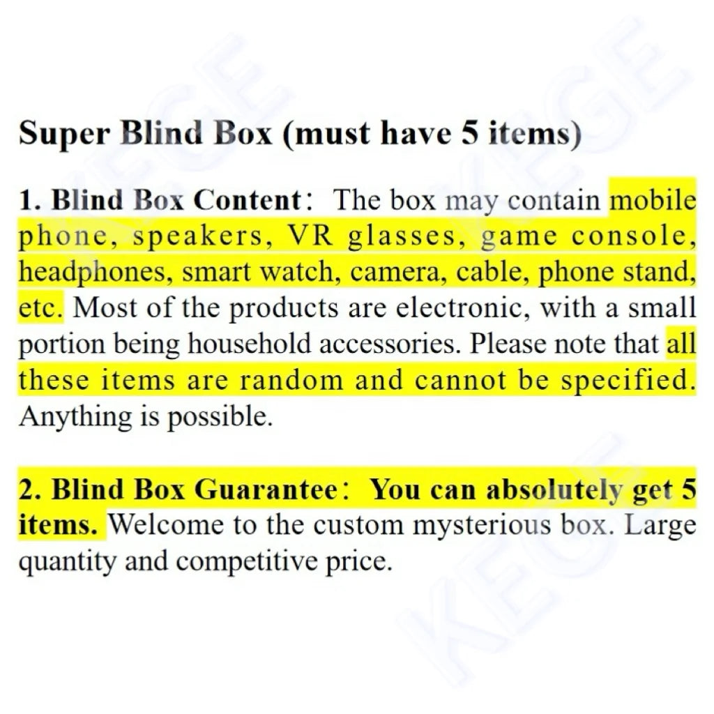 High Quality Electronics Mystery Festival Gift Random Boxes with 5 Pieces Smartphone 5g Smart Watch Earphone Surprise Blind Box