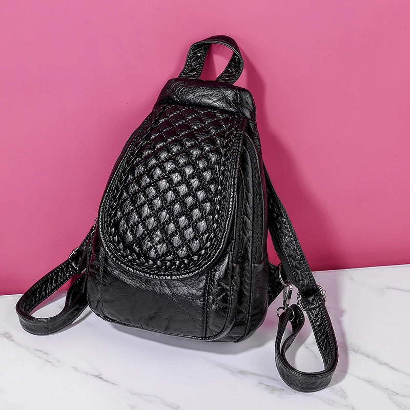 Hot White Women Backpack Female Washed Soft Leather Backpacks Ladies Sac A Dos School Bags for Girls Travel Back Pack Rucksacks