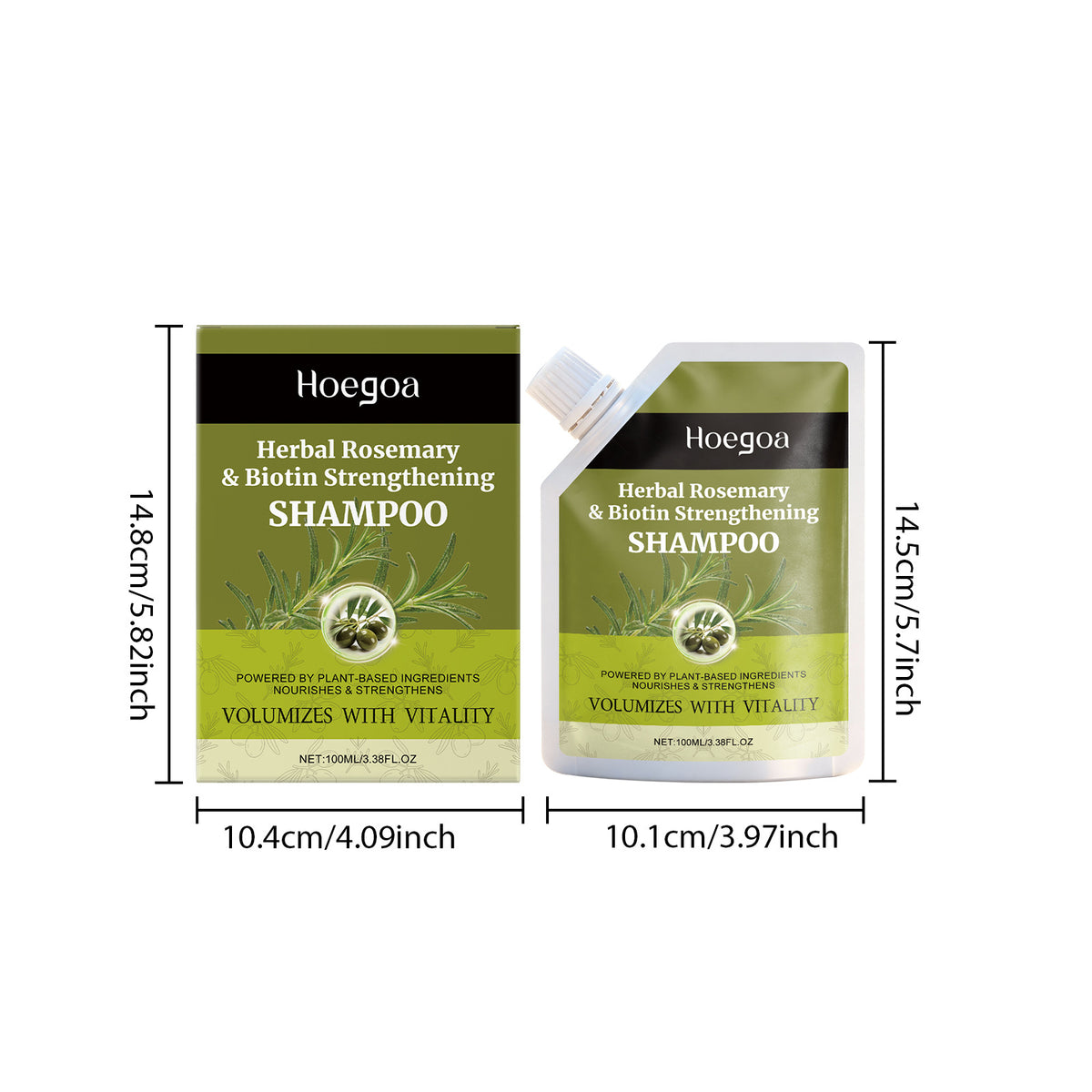 Hoegoa Herbal Rosemary Strengthening Shampoo Anti Hair Loss Thicker Fuller Growth Scalp Care Reduce Breakage Oil Control Shampoo