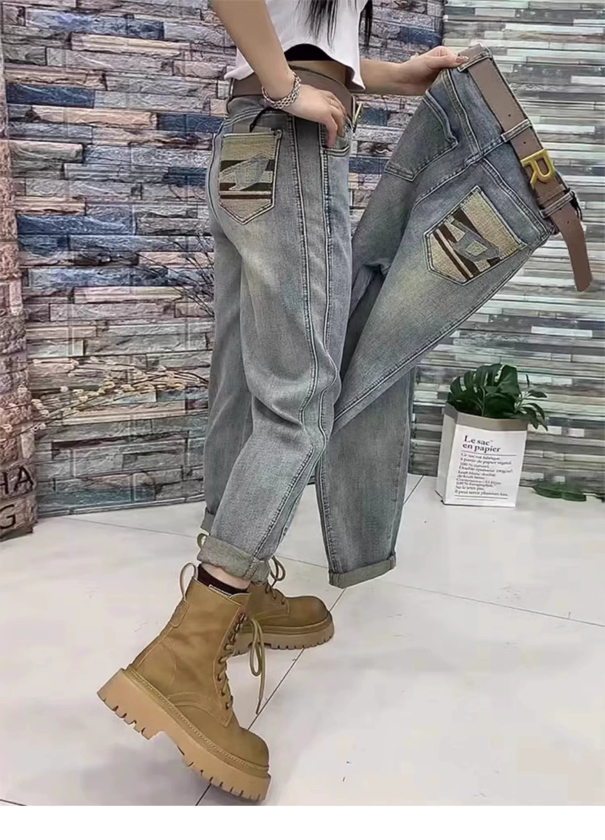 Wide-legged Jeans Female 2026 New Spring and Fall Models Women's High-waisted Loose Straight Long Pants Harem Straight G144