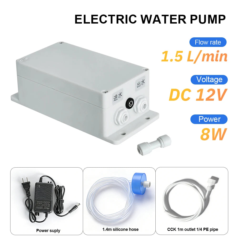 TUNGFULL 12V Electric Water Pump for Kitchen Faucet Galley Automatic Suction 1.5 L/min - Caravan Motorhome Boat Water Pump