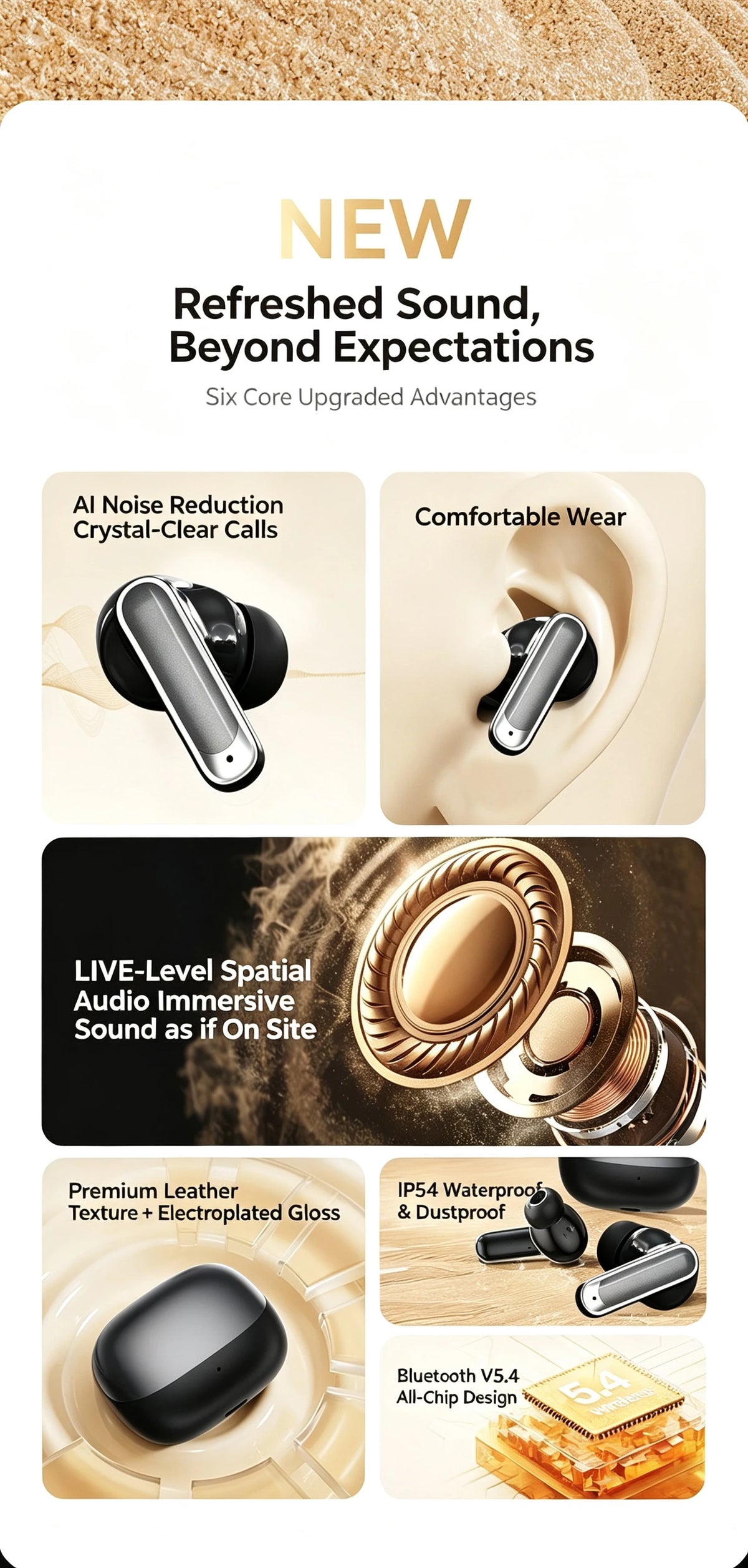 KC-902  Bluetooth V6.0 Earphones TWS in-Ear Wireless Headphones AI Translator Earbuds comfortable Ultra-light Earbuds