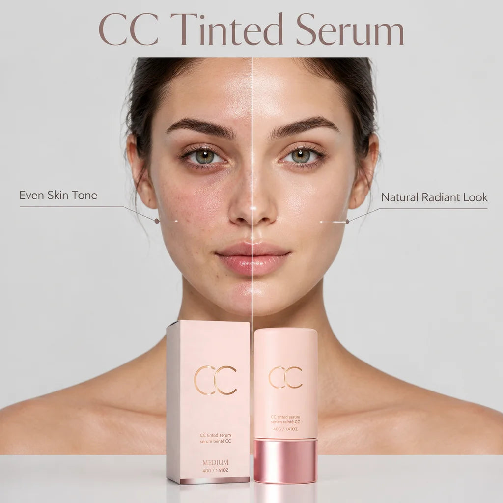 CC Tinted Serum Face Makeup, Color Correcting Moisturizing Skin Tint, Natural Coverage Makeup Base, Waterproof Long Lasting