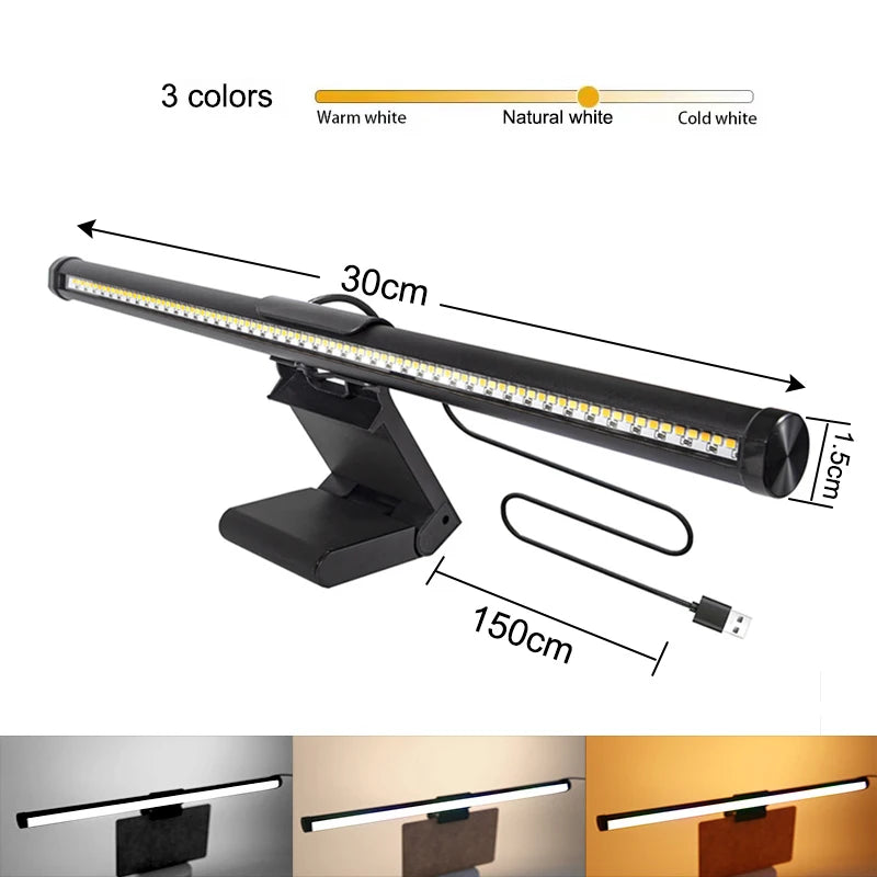 LED Monitor Light Bar RGB Desk Lamp Dimmable Office Eye-caring Table Lamps for Study Reading Computer Screen Hanging Light 40cm