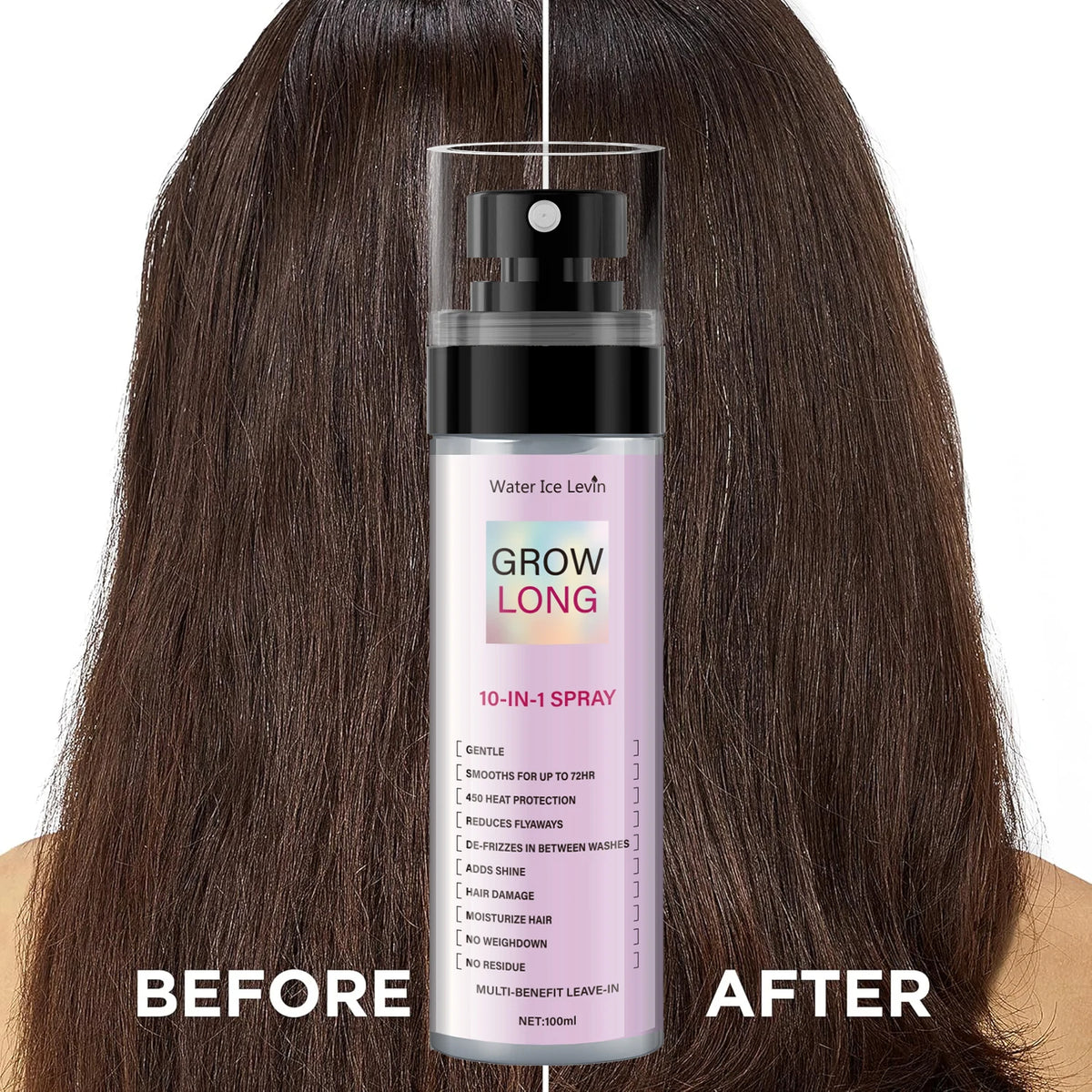 100ml, 10 in 1 Long Hair Care Spray, Innovative Technology for Comprehensive Care, Creating a Natural Lotus-Like Feel, Gentle Spray to Address Various Hair Issues