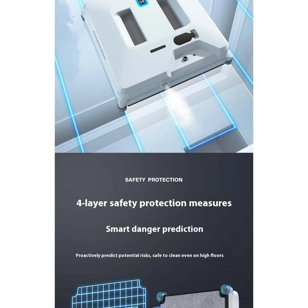 Hengkesen New Generation Upgraded Smart Window Cleaning Robot, Fully Automatic Electric Glass Cleaning Window Cleaner, Remote-Controlled Window Cleaning Machine with Automatic Water Spray, Suitable for Window Glass, Exterior