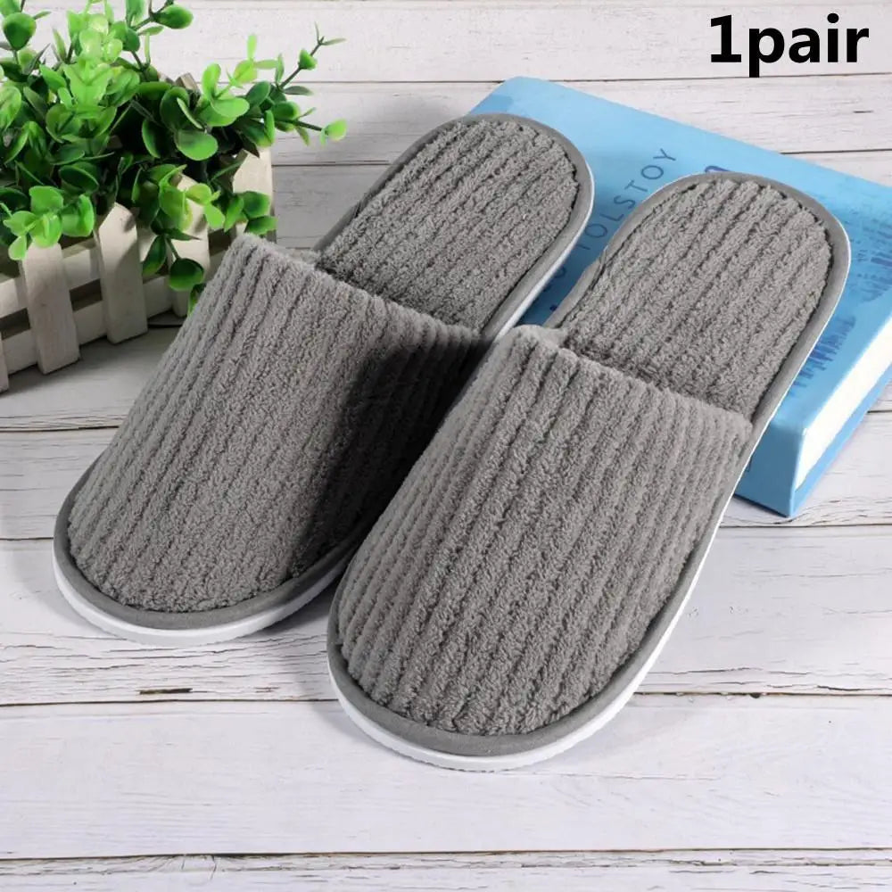 3Pairs Winter Slippers Men Women Hotel Disposable Slippers Thickened Anti-slip Guest Slippers Top Quality Bedroom House Slippers