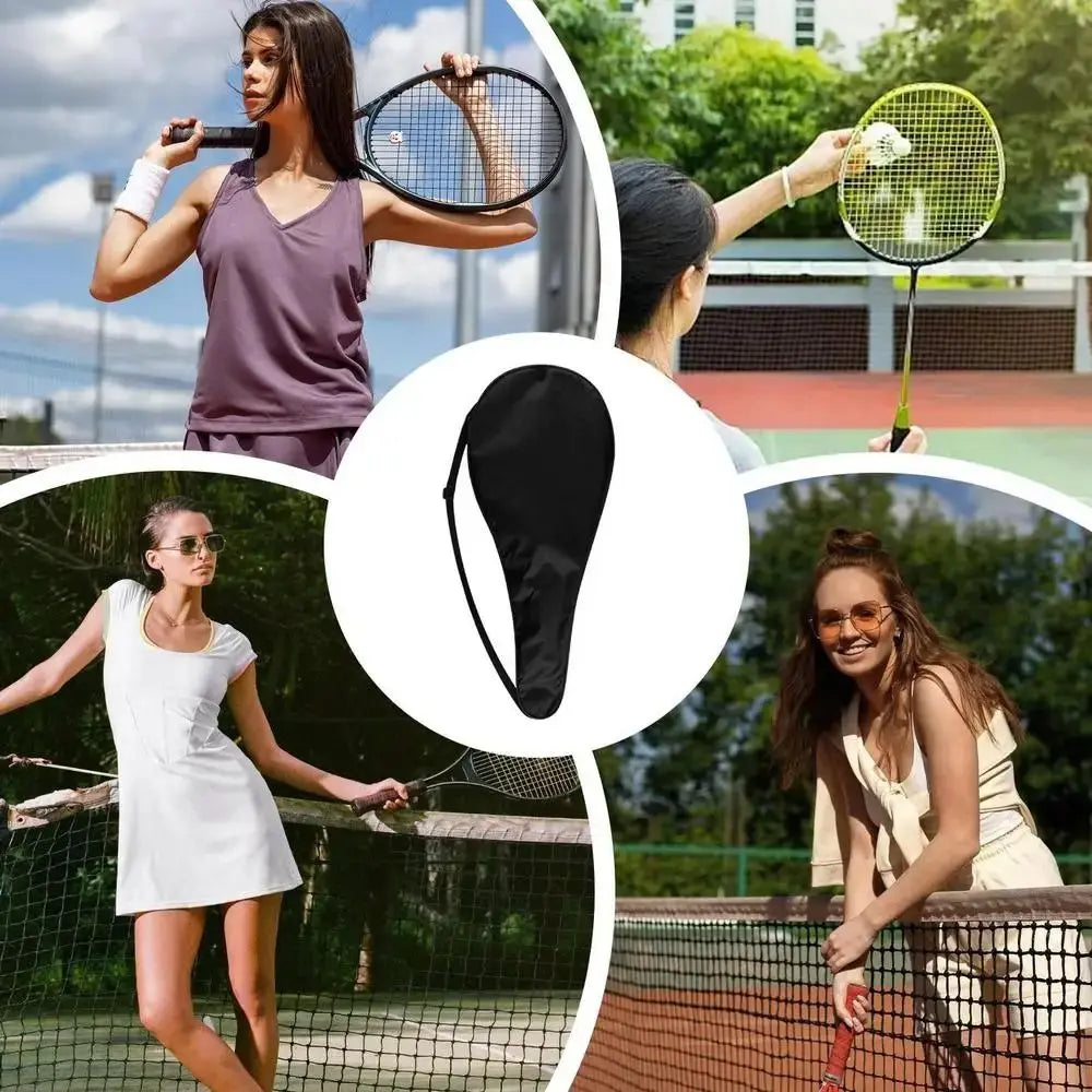 New Oxford Cloth Tennis Racket Bag Waterproof Lightweight Single Shoulder Tennis Bag Black Tennis Racket Protective Cover