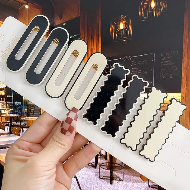 1 Set Fashion Acrylic Hair Clips Set Hairpins For Women Girls Geometric Barrettes Hairgrips Headwear Hair Accessories Jewelry