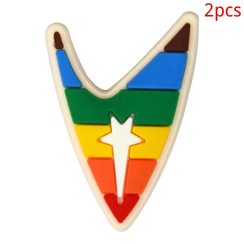 New rainbow shoe charm hole shoe accessories DIY shoe accessories PVC soft rubber shoe buckle jewelry spot wholesale