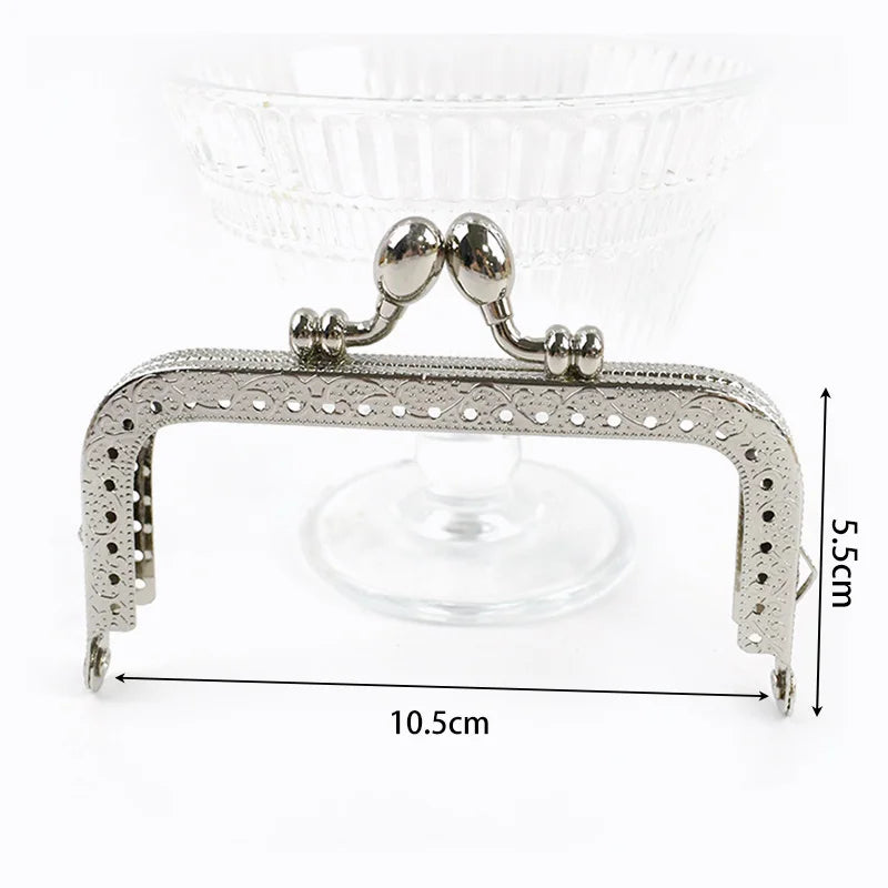 1/2/5Pcs Silver Embossed Metal Purse Frame Kiss Clasp  8.5-20cm Bag Handle for Handbag Wallet WovenBag DIY Handmade Accessories