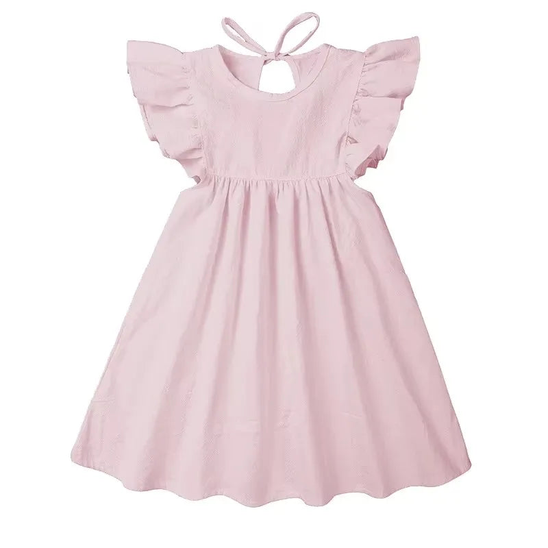 Baby Dresses Linen Cotton Summer Girls Clothes Ruffles White Princess Dress 1st Birthday Party for 0-6Y Flower Girls Clothing