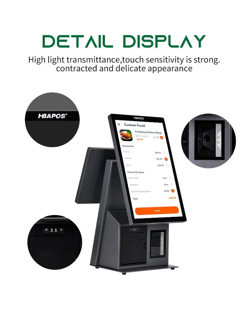 Bill Touch Screen Desktop Self Ordering Kiosk Pos System Terminal Payment Kiosks Machine for Restaurant