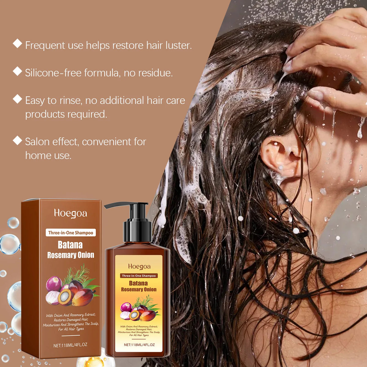 Batana Hair Growth Shampoo Nourish Hair Follicles Strengthen Root Smooth Frizzy Anti Hair Loss Treatment Thickening Hair Shampoo
