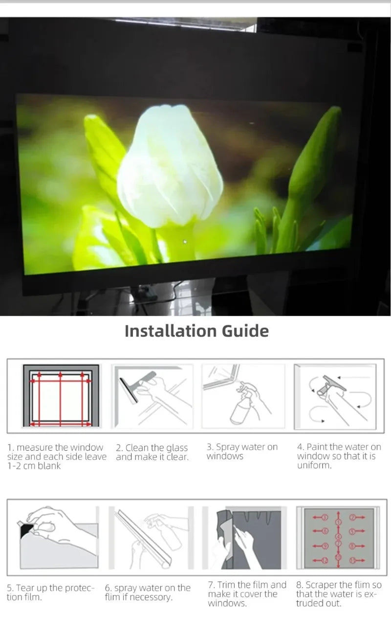 NEW 3D Holographic Projector Screen Transparent/Grey/White/Black Self-Adhesive Rear Holographic Projection Screen Film Customize