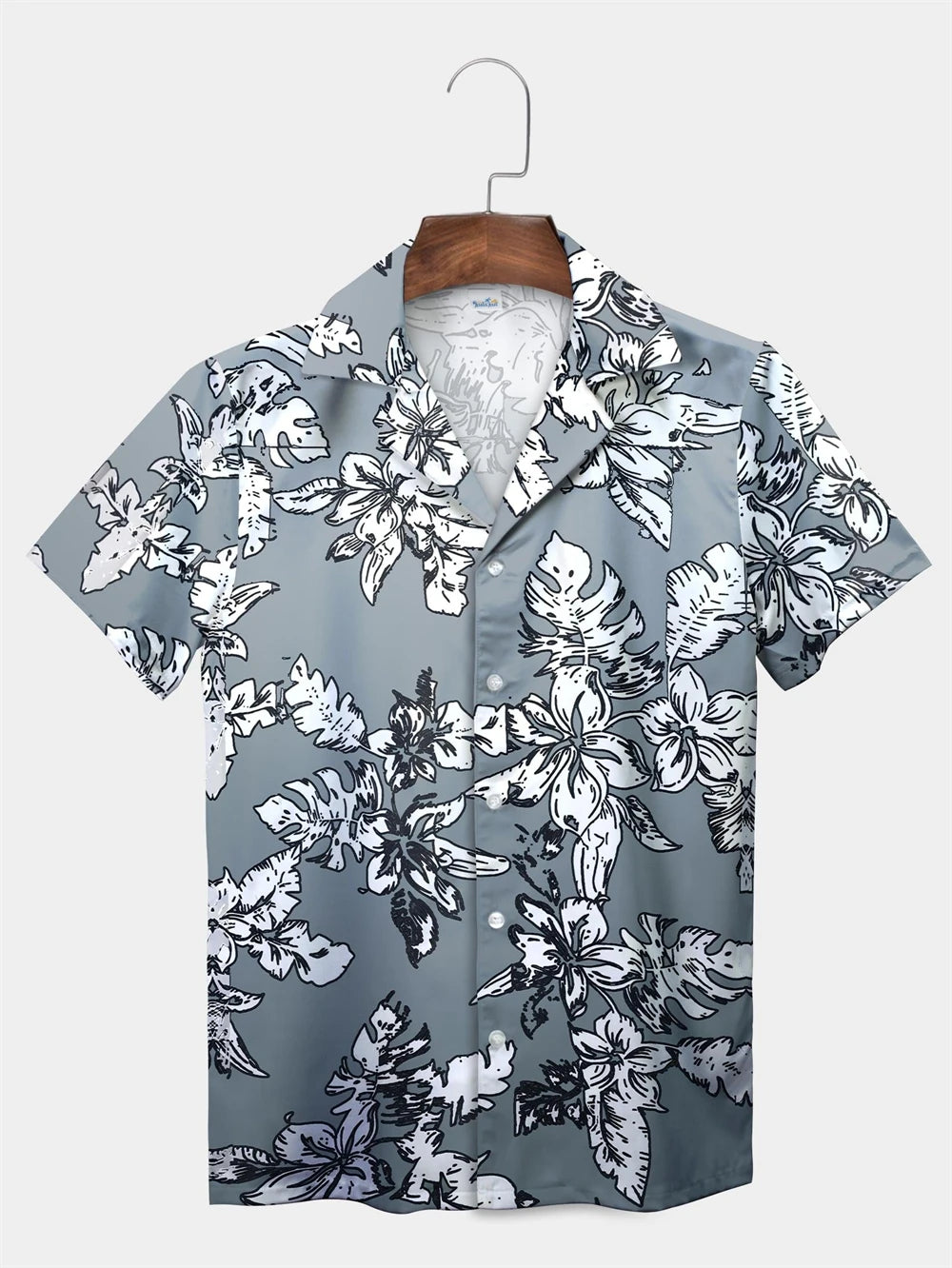 Tropical Plant Leaves Palm Tree Leaves Casual Shirt Botanical Print Light Color Shirt Pattern Men's Short Sleeve Hawaiian Shirts
