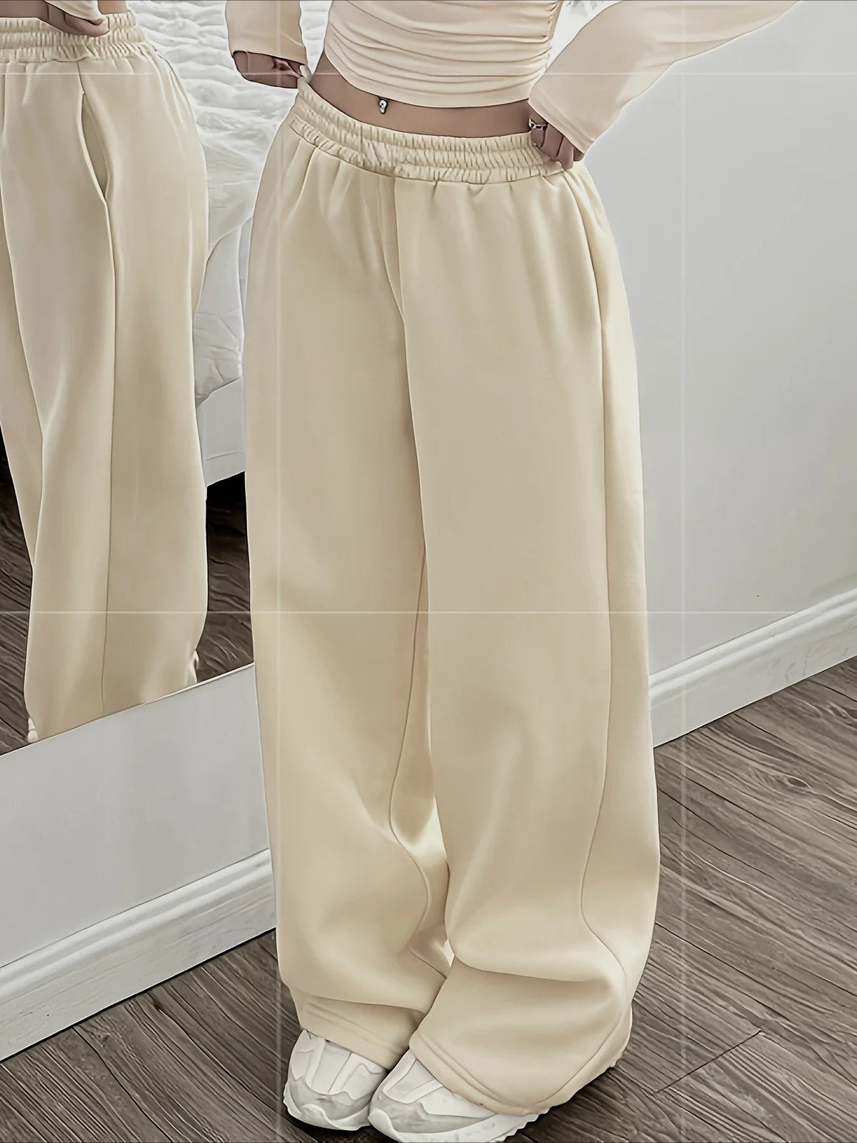 Women Jogger Cotton Pants Casual Drawstring Loose Unisex Wide Leg Straight Pants Sweatpants Autumn Winter Baggy Gym Track Pants