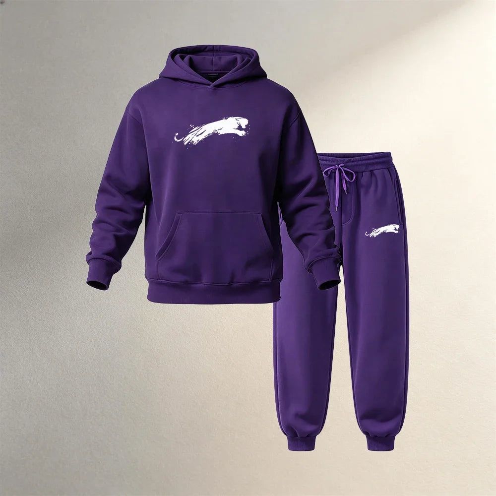 Men's Hoodies Sets 2 Pieces Pullover Autumn Winter Sports Casual Fashion Warm Clothing Drawstring Jogger Pants Male Street Suits