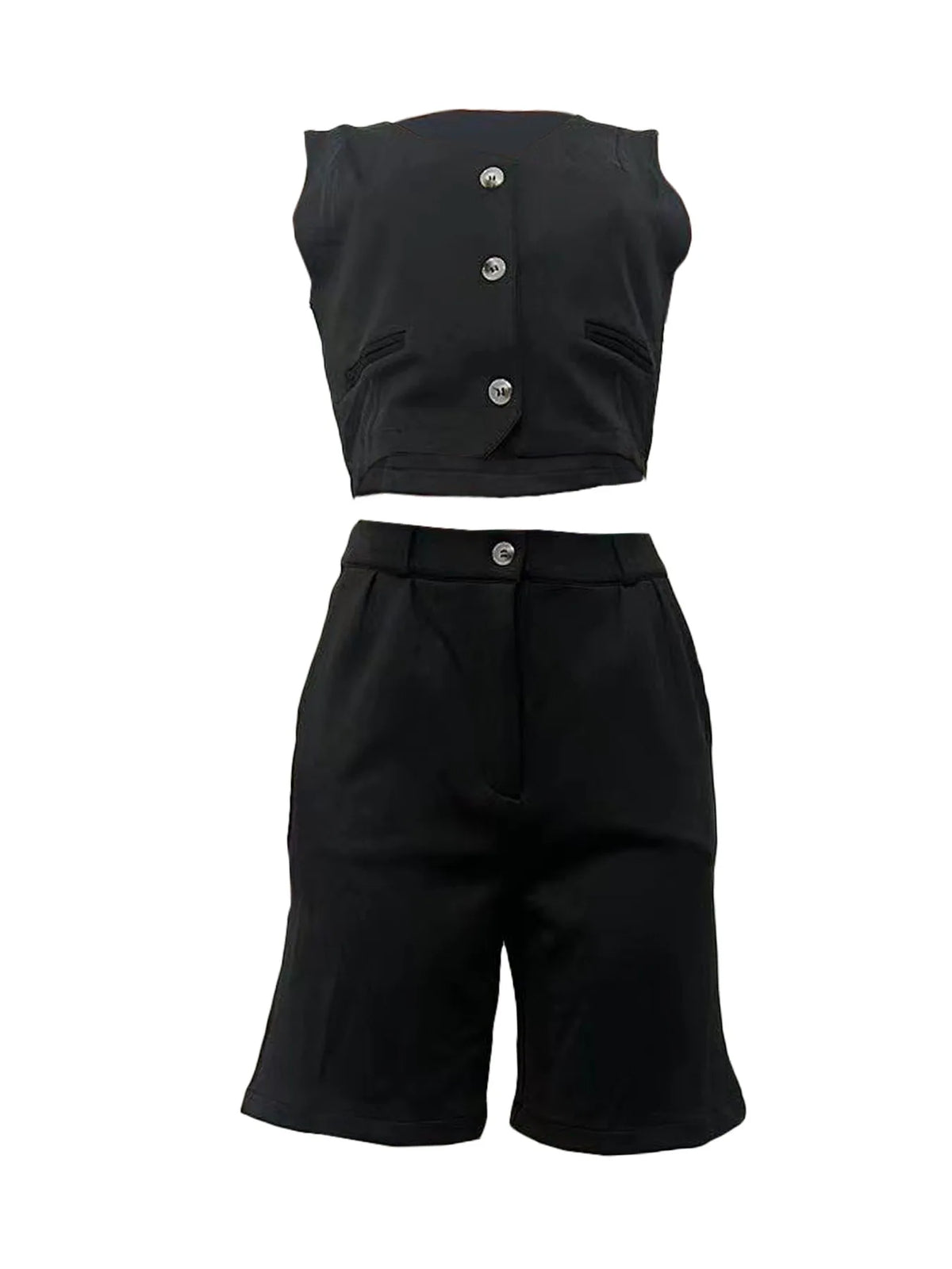 Shorts Pant Set Women Two Piece Sets V Neck Sleeveless Vests Tops Short Pants High Waist Y2k Streetwear Casual Solid 2026