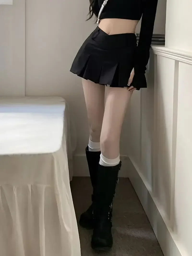 Skirts New Style Fashion Summer Sexy Retro V Waist Casual Outfits Ladies Streetwear Female Girls Women Mini Short Pleated Skirts