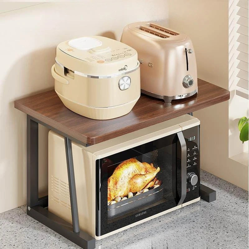 Microwave Oven Rack Kitchen Countertop Storage Shelf Wood Metal Stand for Microwave Toaster Pot Organizer Kitchen Organizer