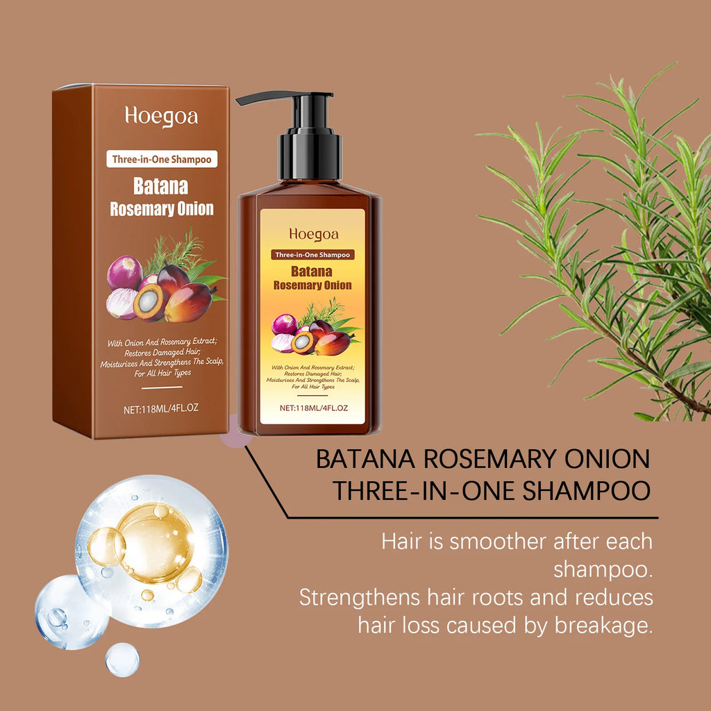 Batana Hair Growth Shampoo Nourish Hair Follicles Strengthen Root Smooth Frizzy Anti Hair Loss Treatment Thickening Hair Shampoo