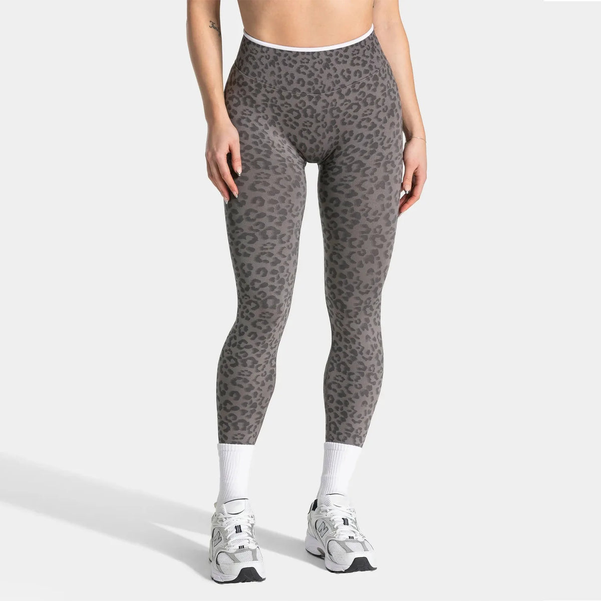 NO LOGO Women leopard print yoga fitness suit, contrasting edge sports bra high waisted leggings running cycling headband