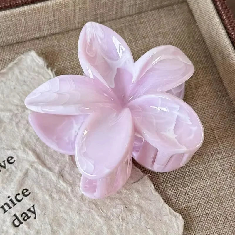 New Frangipani Fresh and Sweet Egg Flower Back of Head Disc Hair Shark Clip Hair Ornament Claw Hair Clips for Women