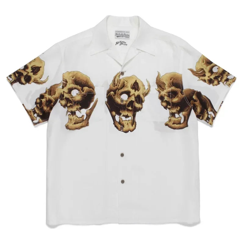 Classics 2025 WACKO MARIA Shirt Photo Print Vintage Men's And Women's Loose Hawaiian WACKO MARIA Short Sleeve Shirt T-Shirts