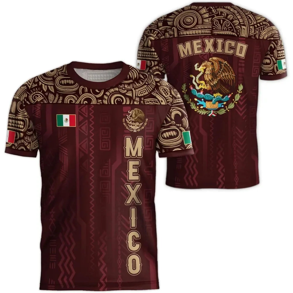 MEXICO Flag 3D Print Sports Quick-dry Breathable Men T-shirt Outdoor Football Jersey Team Fan Parent-child Short Sleeve Clothing