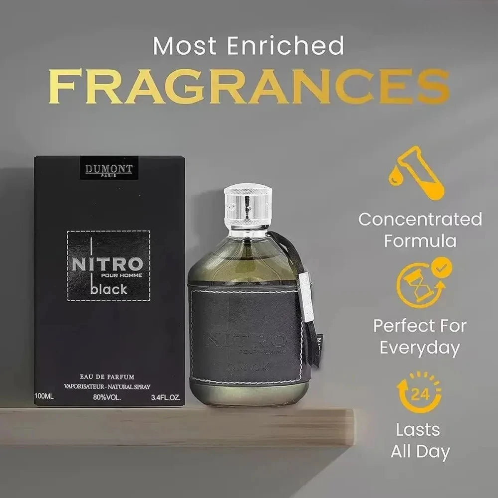 Luxury Men Eau De Parfum Spray, Long Lasting Fragrance, Premium Scent, Nitro Red Blue Black Green Similar Perfume, 100ml