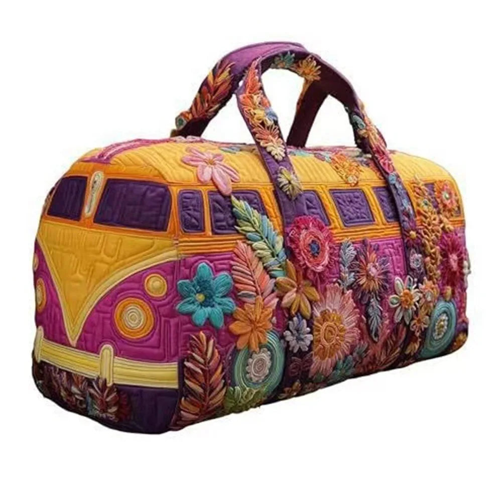 Durable 18x9x9cm Quilted Duffle Bag 3D Quilting Craft Large Capacity Fitness Short Bag Travel Handbag for Travel