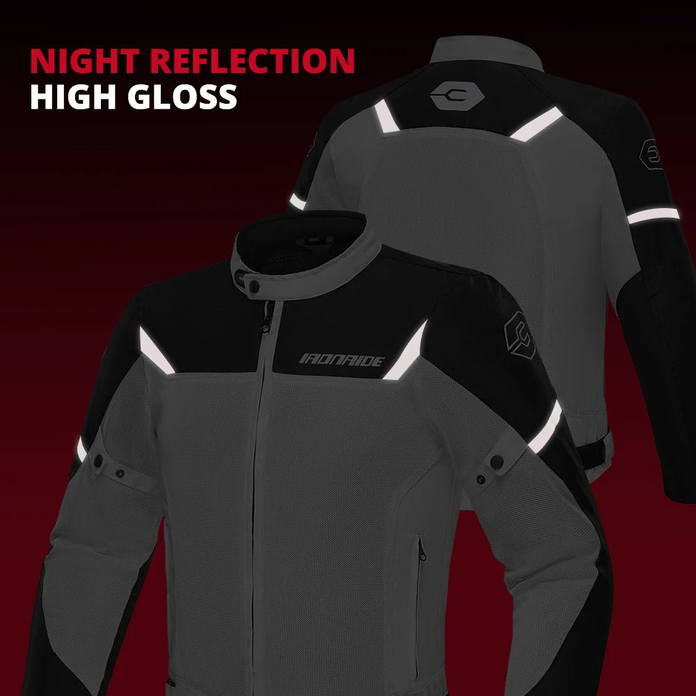 Summer Motorcycle Jacket Man Mesh Breathable Motorbike Riding Moto Jacket Waterproof Outdoor Motocross Riding Protective Gears
