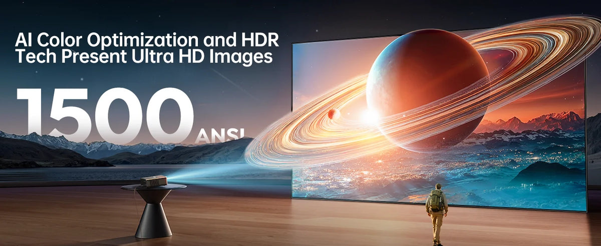 Netflix Licenses 4K Movie Projector 1500ANSI Auto Focus/Keystone WiFi 6 Native 1080p Smart Home Theater Widevine L1 Projectors