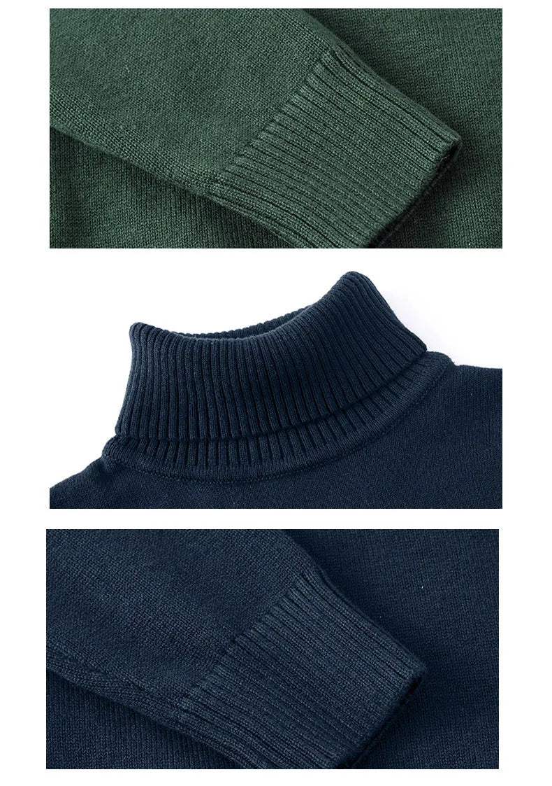 New Autumn Winter Children's Cotton Sweater Full Sleeve Turtleneck Knitwear Baby Boys Girls Clothing Warm Soft Jumper Pullovers