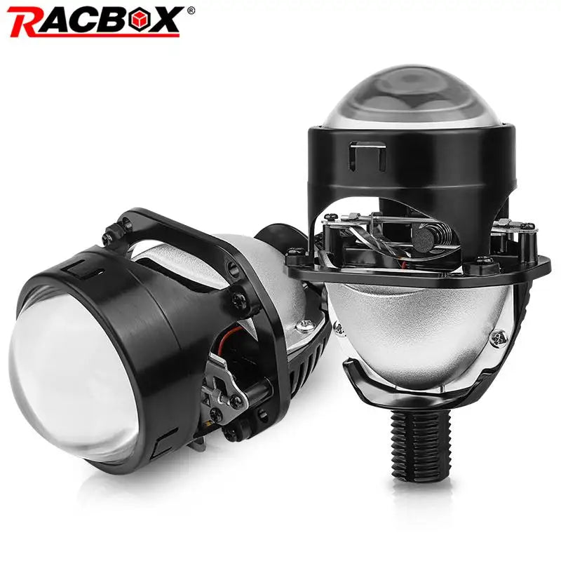 LED Projector Lens 2.5 Inch Bi LED High Low Beam Lights 80mm LED Halo for H4 H7 9005 9006 Car Headlight Bulbs Auto Diodes Turbo